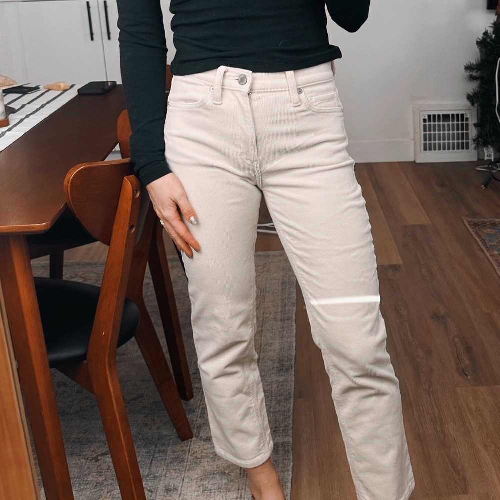 Banana Republic Women's Cream Corduroy Crop Pants